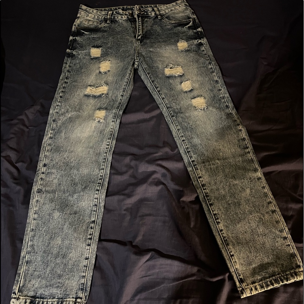 blue jeans ripped slim fit size 32x32